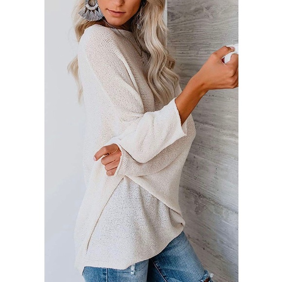 NWT Women’s Oversized Off Shoulder Knit Top - Picture 2 of 7